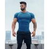 COOFANDY Men’s 3 Pack Workout T Shirts Short Sleeve Gym Bodybuilding Muscle Shirt Base Layer Fitness Tee Tops(Blue/White/Dark Grey)