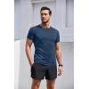 COOFANDY Men’s 3 Pack Workout T Shirts Short Sleeve Gym Bodybuilding Muscle Shirt Base Layer Fitness Tee Tops(Navy Blue)