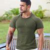 COOFANDY Men’s 3 Pack Workout T Shirts Short Sleeve Gym Bodybuilding Muscle Shirt Base Layer Fitness Tee Tops(Red/Olive Green/Black)