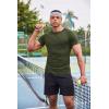 COOFANDY Men’s 3 Pack Workout T Shirts Short Sleeve Gym Bodybuilding Muscle Shirt Base Layer Fitness Tee Tops(White/Olive Green/Black)