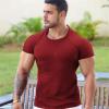COOFANDY Men’s 3 Pack Workout T Shirts Short Sleeve Gym Bodybuilding Muscle Shirt Base Layer Fitness Tee Tops(Wine Red/Dark Grey/Black)