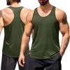 COOFANDY Men’s 3 Pack Workout Tank Tops Quick Dry Gym Sleeveless Muscle T Shirts Y Back Athlectic Tank Bodybuilding Top(Black/Army Green/Light Grey)