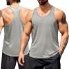 COOFANDY Men’s 3 Pack Workout Tank Tops Quick Dry Gym Sleeveless Muscle T Shirts Y Back Athlectic Tank Bodybuilding Top(Black/Dark Grey/Light Grey)