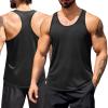COOFANDY Men’s 3 Pack Workout Tank Tops Quick Dry Gym Sleeveless Muscle T Shirts Y Back Athlectic Tank Bodybuilding Top(Black/White/Light Grey)