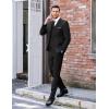 COOFANDY Men’s 3 Piece Wedding Suit Set One Button Slim Fit Jacket Blazer Vest Pants Set Groom Prom Tuxedo Suits(Black)
