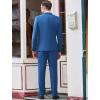 COOFANDY Men’s 3 Piece Wedding Suit Set One Button Slim Fit Jacket Blazer Vest Pants Set Groom Prom Tuxedo Suits(Blue)
