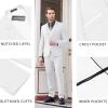 COOFANDY Men’s 3 Piece Wedding Suit Set One Button Slim Fit Jacket Blazer Vest Pants Set Groom Prom Tuxedo Suits(White)