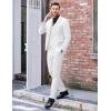 COOFANDY Men’s 3 Piece Wedding Suit Set One Button Slim Fit Jacket Blazer Vest Pants Set Groom Prom Tuxedo Suits(White)