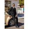 COOFANDY Men’s 3 Pieces Suit Classic One Button Single Breasted Slim Fit Blazer Jacket Vest Pants Set Wedding Busines(Black)
