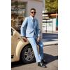 COOFANDY Men’s 3 Pieces Suit Classic One Button Single Breasted Slim Fit Blazer Jacket Vest Pants Set Wedding Busines(Light Blue)