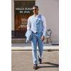 COOFANDY Men’s 3 Pieces Suit Classic One Button Single Breasted Slim Fit Blazer Jacket Vest Pants Set Wedding Busines(Light Blue)