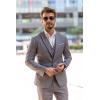 COOFANDY Men’s 3 Pieces Suit Classic One Button Single Breasted Slim Fit Blazer Jacket Vest Pants Set Wedding Busines(Light Heather Grey)