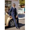 COOFANDY Men’s 3 Pieces Suit Classic One Button Single Breasted Slim Fit Blazer Jacket Vest Pants Set Wedding Busines(Navy Blue)