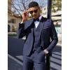 COOFANDY Men’s 3 Pieces Suit Classic One Button Single Breasted Slim Fit Blazer Jacket Vest Pants Set Wedding Busines(Navy Blue)