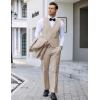 COOFANDY Men’s 3 Pieces Suit Slim Fit Tuxedo Set One Button Shawl Lapel Dinner Prom Jacket Vest Pants with Tie(Beige)