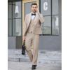 COOFANDY Men’s 3 Pieces Suit Slim Fit Tuxedo Set One Button Shawl Lapel Dinner Prom Jacket Vest Pants with Tie(Beige)