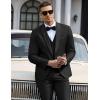 COOFANDY Men’s 3 Pieces Suit Slim Fit Tuxedo Set One Button Shawl Lapel Dinner Prom Jacket Vest Pants with Tie(Black)