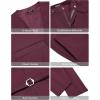 COOFANDY Men’s 3 Pieces Suit Slim Fit Tuxedo Set One Button Shawl Lapel Dinner Prom Jacket Vest Pants with Tie(Burgundy/Black)