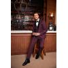 COOFANDY Men’s 3 Pieces Suit Slim Fit Tuxedo Set One Button Shawl Lapel Dinner Prom Jacket Vest Pants with Tie(Burgundy/Black)