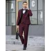 COOFANDY Men’s 3 Pieces Suit Slim Fit Tuxedo Set One Button Shawl Lapel Dinner Prom Jacket Vest Pants with Tie(Burgundy/Black)