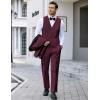 COOFANDY Men’s 3 Pieces Suit Slim Fit Tuxedo Set One Button Shawl Lapel Dinner Prom Jacket Vest Pants with Tie(Burgundy/Black)