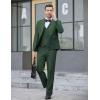 COOFANDY Men’s 3 Pieces Suit Slim Fit Tuxedo Set One Button Shawl Lapel Dinner Prom Jacket Vest Pants with Tie(Green)