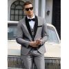 COOFANDY Men’s 3 Pieces Suit Slim Fit Tuxedo Set One Button Shawl Lapel Dinner Prom Jacket Vest Pants with Tie(Lgrey/Black)