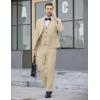 COOFANDY Men’s 3 Pieces Suit Slim Fit Tuxedo Set One Button Shawl Lapel Dinner Prom Jacket Vest Pants with Tie(Light Khaki)