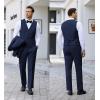 COOFANDY Men’s 3 Pieces Suit Slim Fit Tuxedo Set One Button Shawl Lapel Dinner Prom Jacket Vest Pants with Tie(Navy Blue)