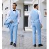 COOFANDY Men’s 3 Pieces Suit Slim Fit Tuxedo Set One Button Shawl Lapel Dinner Prom Jacket Vest Pants with Tie(Sky Blue)