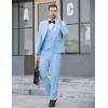 COOFANDY Men’s 3 Pieces Suit Slim Fit Tuxedo Set One Button Shawl Lapel Dinner Prom Jacket Vest Pants with Tie(Sky Blue)