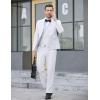 COOFANDY Men’s 3 Pieces Suit Slim Fit Tuxedo Set One Button Shawl Lapel Dinner Prom Jacket Vest Pants with Tie(White)