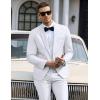 COOFANDY Men’s 3 Pieces Suit Slim Fit Tuxedo Set One Button Shawl Lapel Dinner Prom Jacket Vest Pants with Tie(White)
