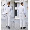 COOFANDY Men’s 3 Pieces Suit Slim Fit Tuxedo Set One Button Shawl Lapel Dinner Prom Jacket Vest Pants with Tie(White)