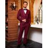 COOFANDY Men’s 3 Pieces Suit Slim Fit Tuxedo Set One Button Shawl Lapel Dinner Prom Jacket Vest Pants with Tie(Wine Red)