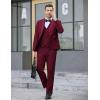 COOFANDY Men’s 3 Pieces Suit Slim Fit Tuxedo Set One Button Shawl Lapel Dinner Prom Jacket Vest Pants with Tie(Wine Red)