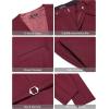 COOFANDY Men’s 3 Pieces Suit Slim Fit Tuxedo Set One Button Shawl Lapel Dinner Prom Jacket Vest Pants with Tie(Wine Red)