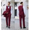 COOFANDY Men’s 3 Pieces Suit Slim Fit Tuxedo Set One Button Shawl Lapel Dinner Prom Jacket Vest Pants with Tie(Wine Red)