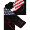 COOFANDY Men’s American Flag Button Down Shirt Western Cowboy Casual Long Sleeve Patriotic Shirts(Black)