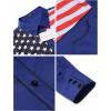 COOFANDY Men’s American Flag Button Down Shirt Western Cowboy Casual Long Sleeve Patriotic Shirts(Blue)