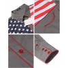 COOFANDY Men’s American Flag Button Down Shirt Western Cowboy Casual Long Sleeve Patriotic Shirts(Grey)