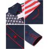 COOFANDY Men’s American Flag Button Down Shirt Western Cowboy Casual Long Sleeve Patriotic Shirts(Navy Blue)