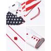 COOFANDY Men’s American Flag Button Down Shirt Western Cowboy Casual Long Sleeve Patriotic Shirts(White)