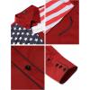 COOFANDY Men’s American Flag Button Down Shirt Western Cowboy Casual Long Sleeve Patriotic Shirts(White Flag Red)