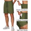 COOFANDY Mens Athletic Running Shorts 7” Gym Workout Shorts Lightweight Drawstring Training Shorts with Zipper Pockets(Blak/Army Green)