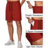 COOFANDY Mens Athletic Running Shorts 7” Gym Workout Shorts Lightweight Drawstring Training Shorts with Zipper Pockets(Blak/Wine Red)