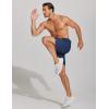 COOFANDY Mens Athletic Running Shorts 7” Gym Workout Shorts Lightweight Drawstring Training Shorts with Zipper Pockets(Blue/Navy Blue)