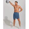 COOFANDY Mens Athletic Running Shorts 7” Gym Workout Shorts Lightweight Drawstring Training Shorts with Zipper Pockets(Blue/Navy Blue)