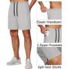COOFANDY Mens Athletic Running Shorts 7” Gym Workout Shorts Lightweight Drawstring Training Shorts with Zipper Pockets(Light Grey(1 Pack of 1))