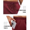 COOFANDY Mens Athletic Shorts Loose-fit Training Shorts Relaxed Fit Gym Shorts(1 Wine Red)
